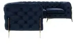 S-STYLE Chesterfield Ecksofa Natalie , blau , Ma&szlig;e (cm): B: 264 H: 75