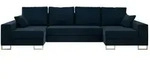 Wohnlandschaft mit Schlaffunktion Dorain , blau , Ma&szlig;e (cm): B: 312 H: 95