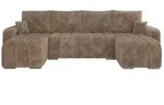 Wohnlandschaft mit Schlaffunktion Kirasso , braun , Ma&szlig;e (cm): B: 320 H: 86