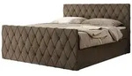 Boxbett mit Bettkasten Miren Duo , braun , Ma&szlig;e (cm): B: 201 H: 110