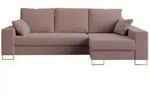 Ecksofa mit Schlaffunktion Dorain , rosa/pink , Ma&szlig;e (cm): B: 242 H: 85