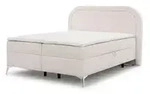 S-STYLE Boxbett mit Bettkasten Boucl&eacute;-Stoff Sonna , wei&szlig; , Ma&szlig;e (cm): B:...
