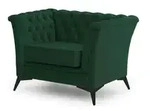 S-STYLE Chesterfield Sessel Wilhelm , gr&uuml;n , Ma&szlig;e (cm): B: 116 H: 78