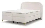 S-STYLE Boxbett mit Bettkasten Boucl&eacute;-Stoff Sonna , wei&szlig; , Ma&szlig;e (cm): B:...