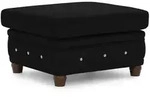 S-STYLE Chesterfield Hocker Cleo Blink , schwarz , Ma&szlig;e (cm): B: 75 H: 45