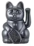 DONKEY Winkekatze , blau , Kunststoff , Ma&szlig;e (cm): B: 6,5 H: 10 T: 5.0