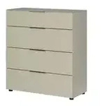 Kommode Vitreo Neo , beige , Ma&szlig;e (cm): B: 90 H: 99 T: 40.0