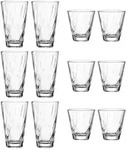 LEONARDO 12er-Gl&auml;serset Twist , transparent/klar , Glas , Ma&szlig;e (cm): B: 17,5 H: