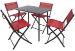 Gartenm&ouml;bel 5er-Set , rot , Ma&szlig;e (cm): B: 80 H: 72