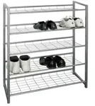 Schuhregal Harzgerode , silber , Ma&szlig;e (cm): B: 80 H: 106 T: 30.0