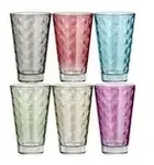 LEONARDO 6er-Gl&auml;serset 6er Set Optic , mehrfarbig , Glas , Ma&szlig;e (cm): B: 8 H: 13,4