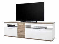 uno TV-Lowboard Zypern , weiß , Maße (cm): B: 180 H: 55 T: 50