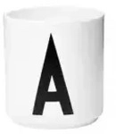 DESIGN LETTERS Buchstabenbecher , wei&szlig; , Porzellan , Ma&szlig;e (cm): H: 8,5 &Oslash;:...