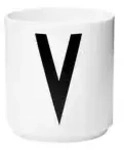 DESIGN LETTERS Buchstabenbecher , wei&szlig; , Porzellan , Ma&szlig;e (cm): H: 8,5 &Oslash;:...