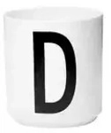 DESIGN LETTERS Buchstabenbecher , wei&szlig; , Porzellan , Ma&szlig;e (cm): H: 8,5 &Oslash;:...
