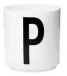 DESIGN LETTERS Buchstabenbecher , wei&szlig; , Porzellan , Ma&szlig;e (cm): H: 8,5 &Oslash;:...