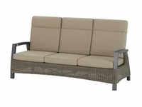 Siena Garden Lounge-Sofa 3-sitzig Corido , grau , Maße (cm): B: 206 H: 103 T:...