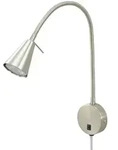 LED-Bettleuchte Nickel-matt , silber , Ma&szlig;e (cm): B: 20,5 H: 45