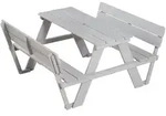 Roba Kindersitzgruppe Picknick for 4 , grau , Ma&szlig;e (cm): B: 89 H: 50 T: 104.0