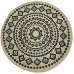 Jute-Teppich Mamda Ornament , beige , Jute &Oslash;: 80