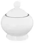 Seltmann Weiden Zuckerdose Lido Black Line , wei&szlig; , Porzellan , Ma&szlig;e (cm):...