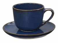 ASA SELECTION Espressotasse mit Unterteller , blau , Porzellan , Maße (cm): H: 5,5 