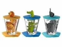 LEONARDO Kinder Trink - Set 9-tlg. Löwe / Krokodil / Elefant Bambini , Glas ,...