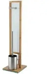 WC-Stand-Garnitur Rivalta , holzfarben , Bambus,Glas,Edelstahl , Ma&szlig;e (cm): B: 18