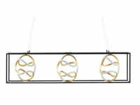 Fischer-Honsel LED-Pendelleuchte, schwarz/blattgold-optik , gold , Maße (cm): B: 108