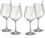 Nachtmann Gin & Tonic Gl&auml;ser mit Glastrinkhalmen 4er Set Tastes Good ,