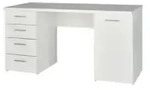 Schreibtisch Newa , wei&szlig; , Ma&szlig;e (cm): B: 145 H: 76 T: 60.0