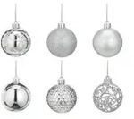 Weihnachtsbaumkugel 37er Set , silber , Kunststoff,Aluminium &Oslash;: 6
