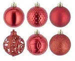 Weihnachtsbaumkugel 37er Set , rot , Kunststoff,Aluminium &Oslash;: 6