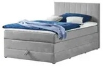 Boxspringbett mit Bettkasten Prince , grau , Ma&szlig;e (cm): B: 121 H: 107
