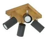 Trio Deckenspot 4-flammig schwarz / Eiche , schwarz , Ma&szlig;e (cm): B: 22 H:...