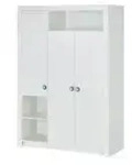 Kleiderschrank 3-t&uuml;rig Charlie , wei&szlig; , Ma&szlig;e (cm): B: 137 H: 195 T: 56.0