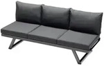 Sieger Loungeliege , grau , Ma&szlig;e (cm): B: 80 H: 89
