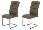 Polsterschwingstuhl 2er-Set in Leder-Optik Andrei , braun , Ma&szlig;e (cm): B: 65...