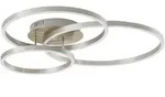 Trio LED Deckenleuchte Nickel 3 Ringe , silber , Ma&szlig;e (cm): B: 78 H: 11,5