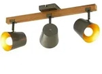 Trio Deckenstrahler 3-flammig Nickel-antik Bell , holzfarben , Ma&szlig;e (cm):...