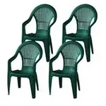 Siena Garden Stapelsessel 4er-Set Vega , gr&uuml;n , Ma&szlig;e (cm): B: 55 H: 93