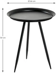 Beistelltisch Harsum , schwarz , Ma&szlig;e (cm): H: 54 &Oslash;: 44