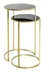 Beistelltisch 2er Set Hanau , gold , Ma&szlig;e (cm): H: 60 &Oslash;: 35