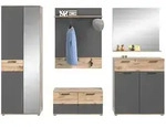 Garderoben-Set Mason , grau , Ma&szlig;e (cm): B: 280 H: 200 T: 37.0
