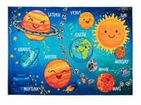 Kinderteppich Solarsystem , mehrfarbig , Synthetische Fasern , Maße (cm): B:...