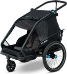 Cube 12845, Cube Double Cmpt Bike Trailer Schwarz Max 42 kg Junge Black Kinder