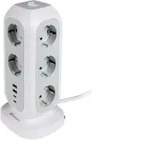 Steckdosen-Tower EUPT-01 Verbatim, 2m Kabel, wei&szlig;,11x230V EU, USB-A, 2x USB-C