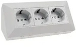 3-fach Steckdosenblock, wei&szlig; matt 250V~/ 16A, Aufbaumontage