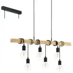 Designer Pendelleuchte aus Holz mit E27 Fassung