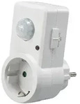 Zwischenstecker mit Bewegungsmelder 120&deg;, 9m Reichweite , 230V/1200W, wei&szlig;
